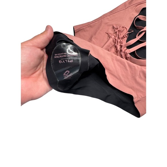 PilyQ PQ Swim One Piece Swimsuit Dusty Rose Medium Tassel Seamless Vacation - Picture 3 of 5